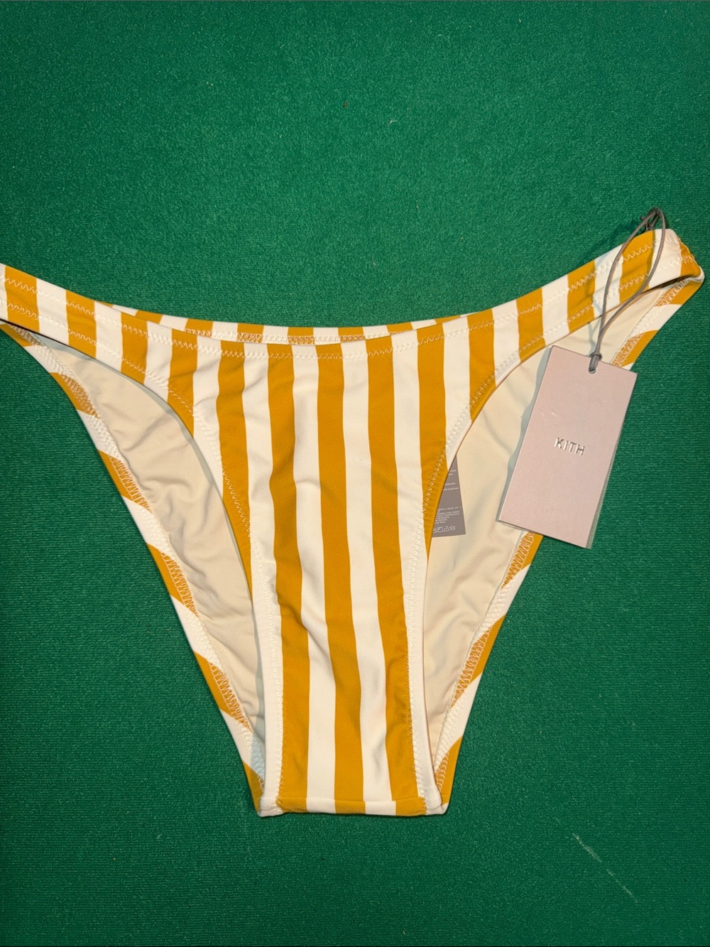 Kith Vertical Stripe Bikini Bottoms - Mustard & White